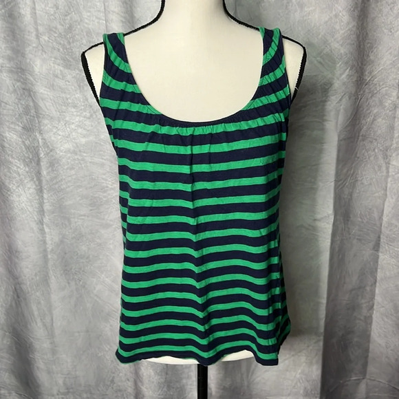 Motherhood Maternity Green and Navy Striped Nursing Tank - size Small - Picture 1 of 8